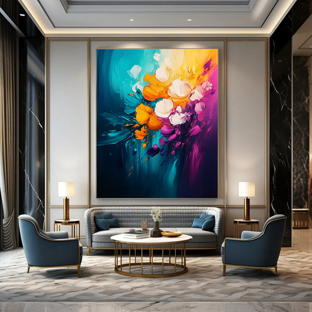 Vivid Flower Bouquet Art for Dining Room & Garden House STSC051