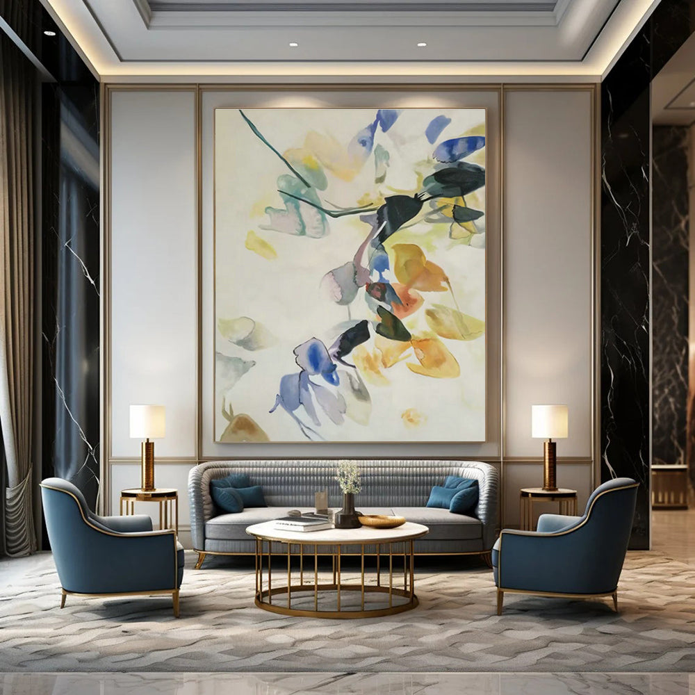 Colorful Ink - Wash Floral Art for Light - Filled Conservatory & Bohemian - Chic Bedroom DLZ0750