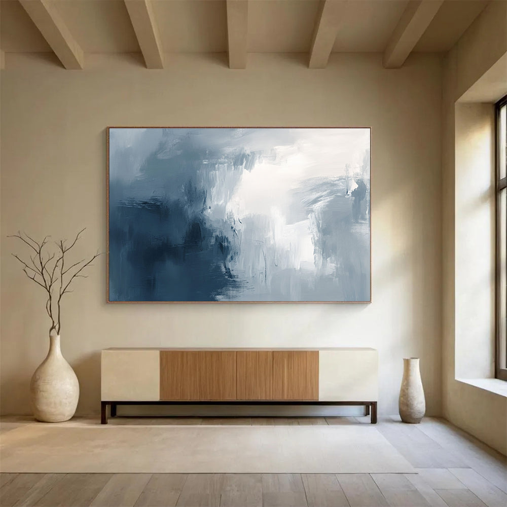 Gray - Toned Abstract Mist Art for Urban Spa & Minimalist Living Room SC048