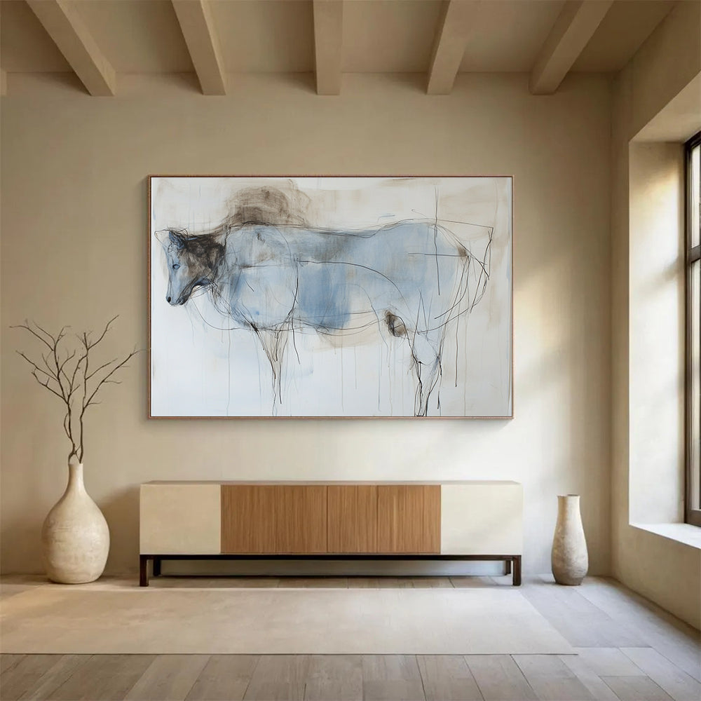 Sketchy Horse Figure Art for Equestrian Club Lounge & Bohemian Home Study SC153