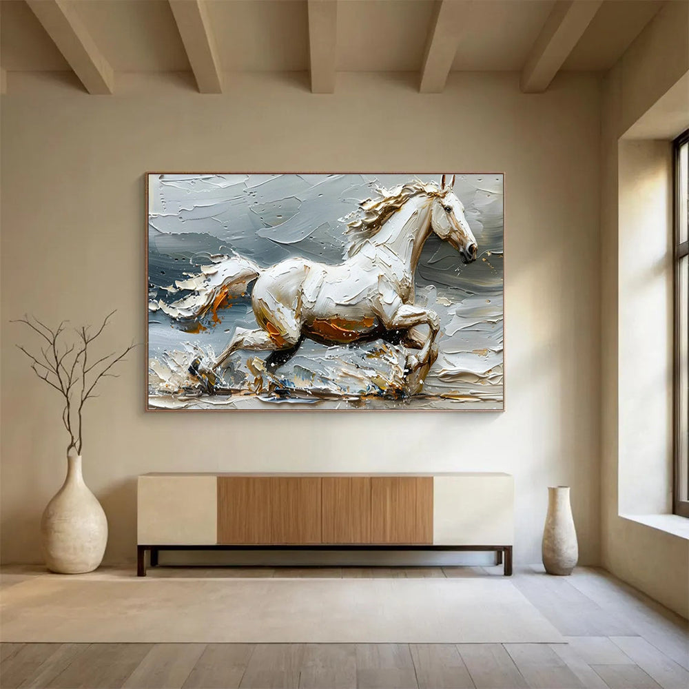 Galloping Horse Relief Art for Equestrian - Themed Clubhouse Dining Rooms DLZ3196