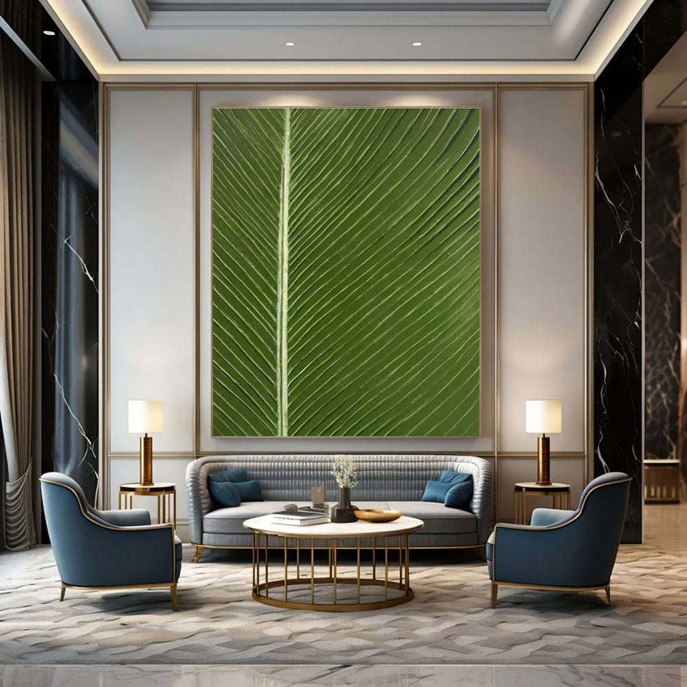 Green Leaf Veins Realistic Art for Garden House & Yoga Studio DLZ0585