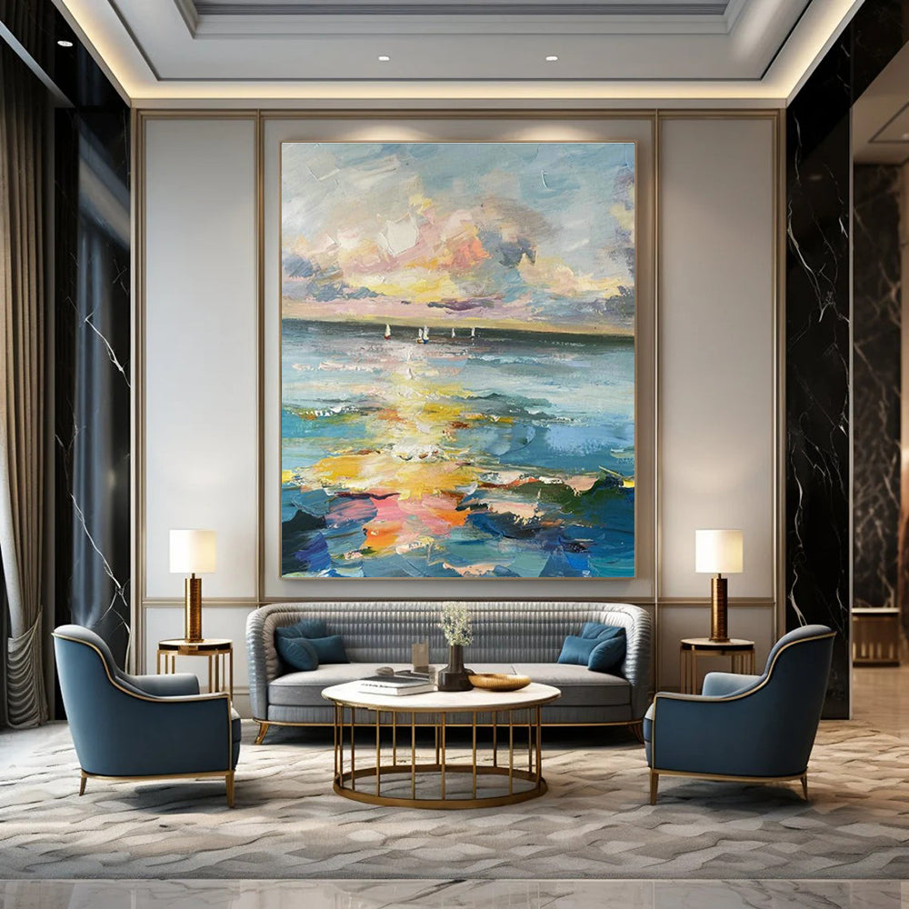 Seaview Sailboats Art for Living Room & Cottage DLZ0338