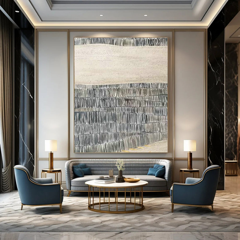 Line - Textured Abstract Art for Minimalist Art Museum & Scandinavian - Style Home Library DLZ1606