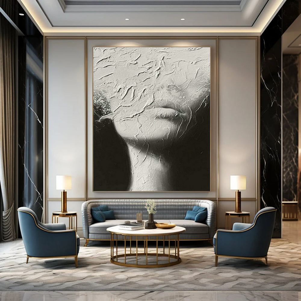 Black - White Portrait Art for Sophisticated Home Library Feature Walls DLZ0223