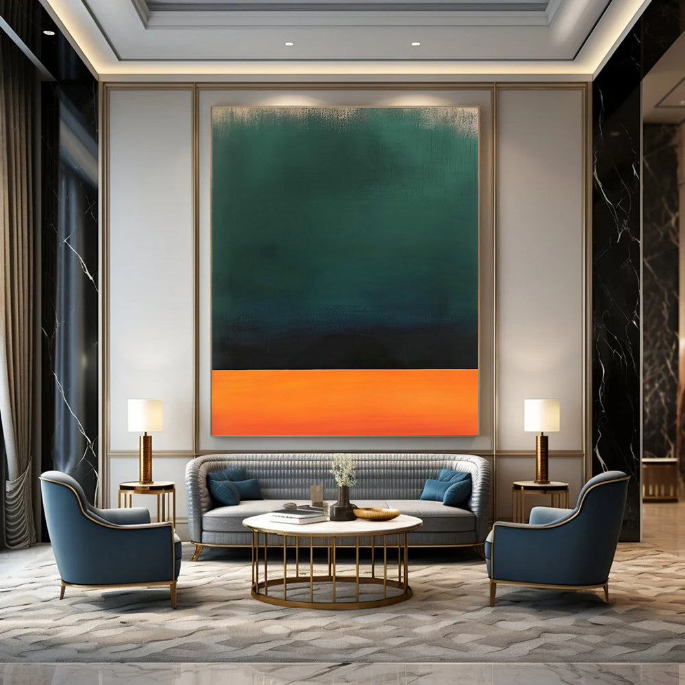 Green - Orange Gradient Art for Nature - Inspired Café & Modern Home DLZ2099