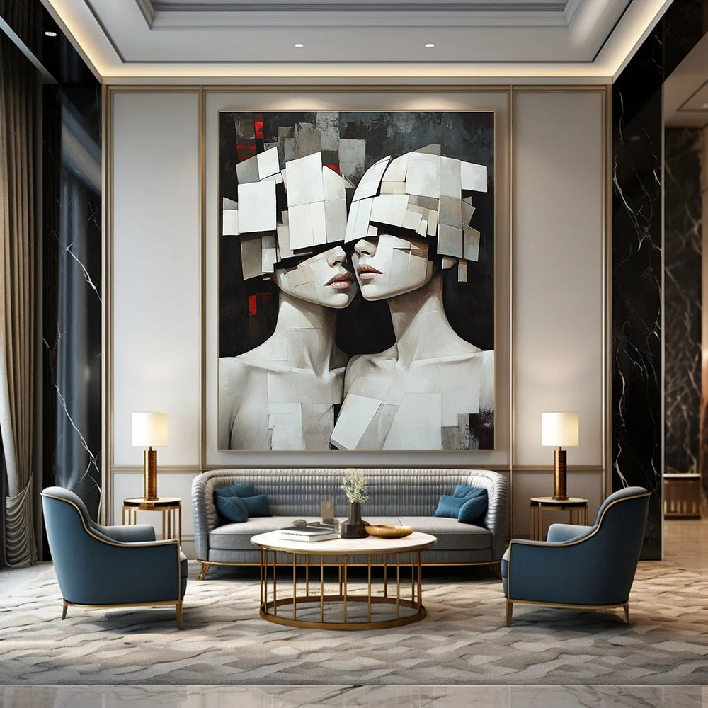 Cubist Figures Thought - Provoking Art for Modern Art Museum & Creative Home Studio STSC1455