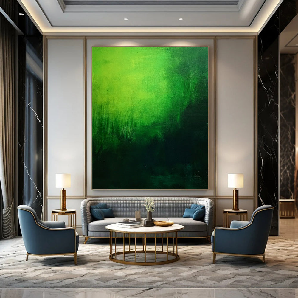 Green Gradient Abstract for Nature - Themed Living Room & Eco - Friendly Office STSC310