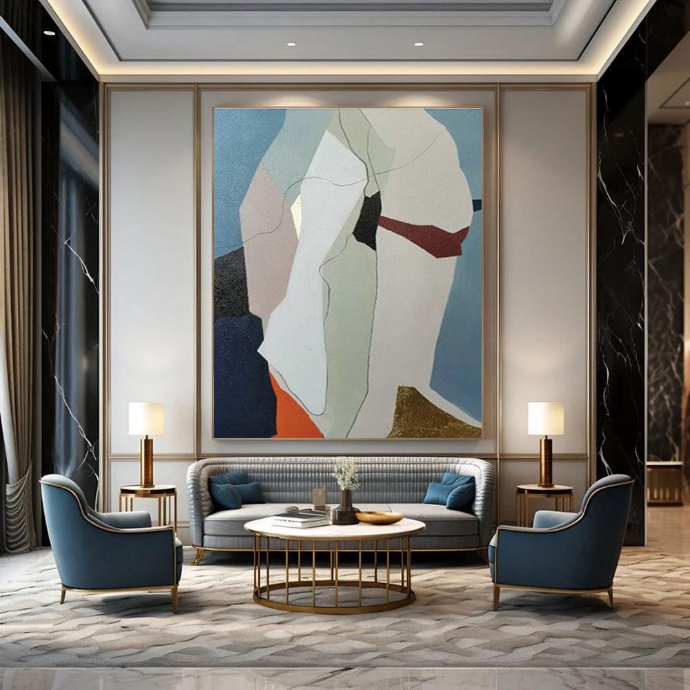 Geometric Color - Block Abstract Art for Modern Office & Art Gallery DLZ1060