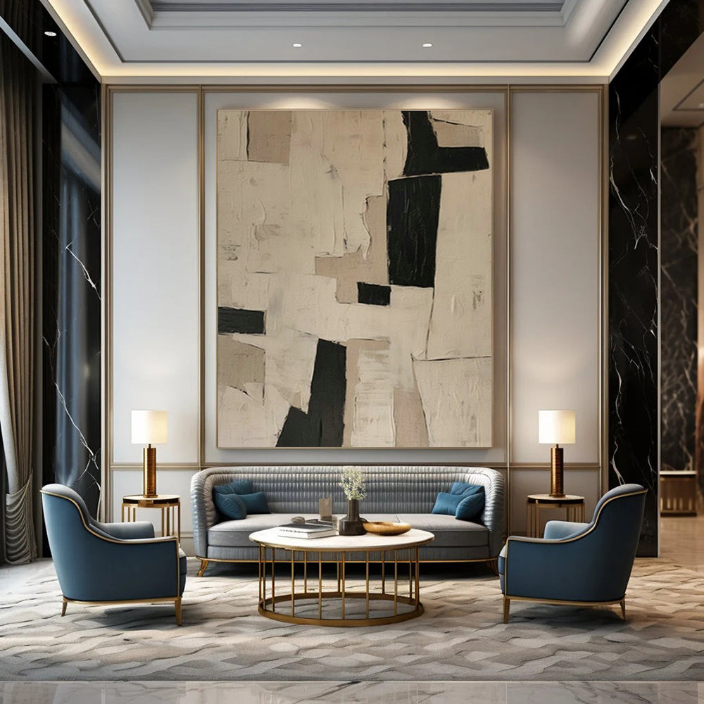Collage - Style Geometric Abstract Art for Creative Studio & Modern Art Gallery DLZ1849