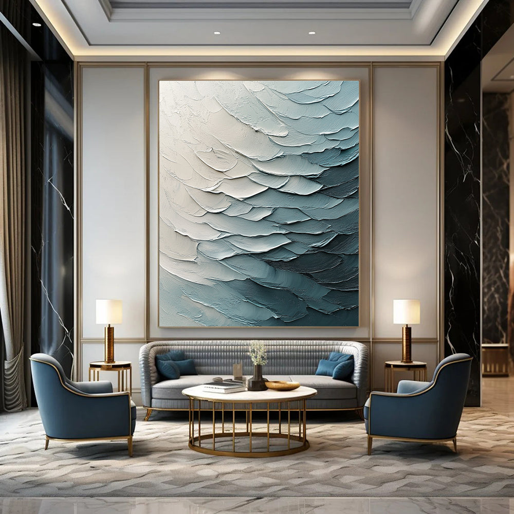 Textured Blue Layers for Modern Bathroom & Serene Home Office STSC204