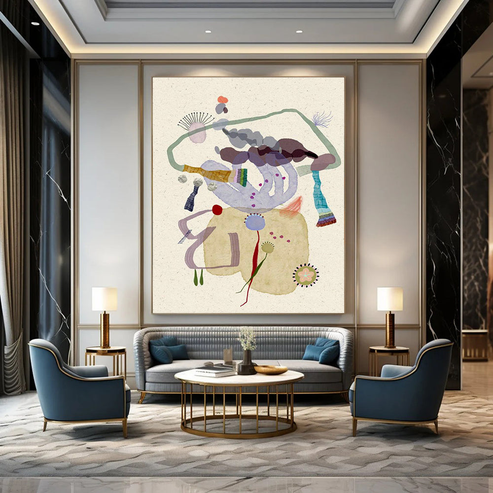 Collage - Style Abstract Art for Bohemian Home Studio Corners DLZ0092
