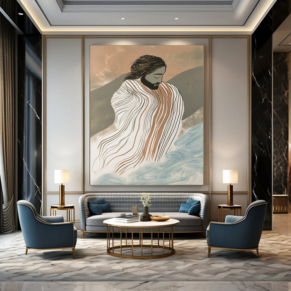 Figure in Striped Cloak for Spiritual Retreat & Art - Themed Library STSC1131