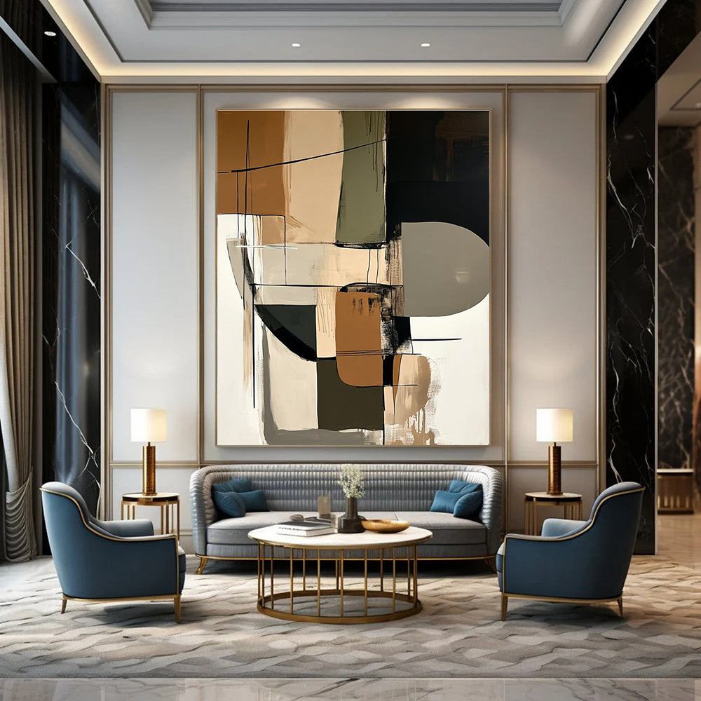 Earth - Toned Abstract Composition for Rustic Home Office & Nature - Inspired Restaurant STSC793
