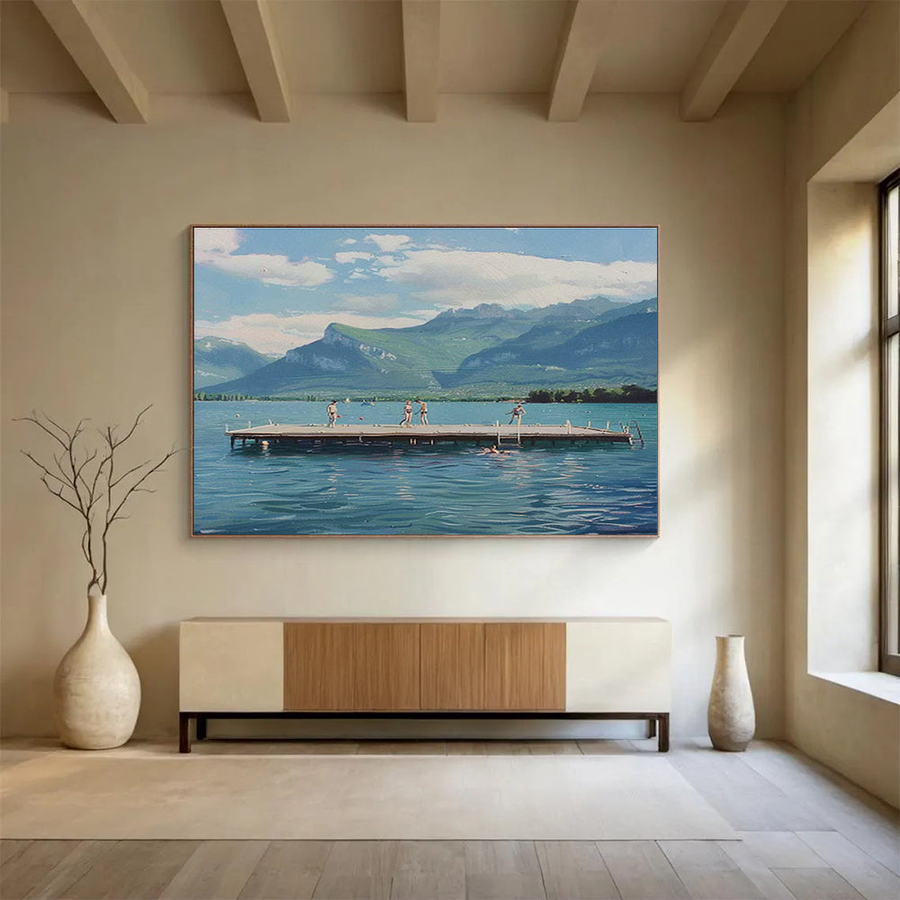 Lakeside Figure Realistic Art for Nature - Loving Dining Rooms DLZ2477