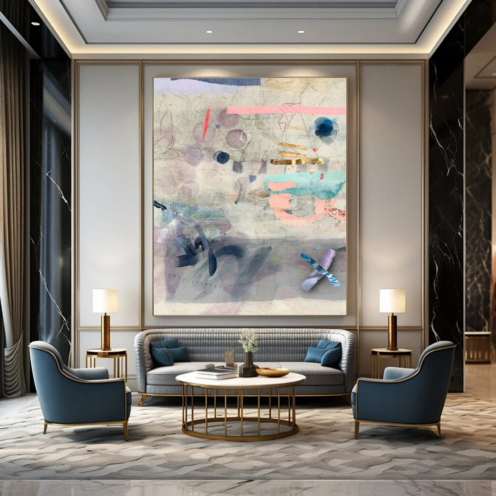 Soft - Color Collage Art for Bohemian Home Reading Nooks DLZ0160