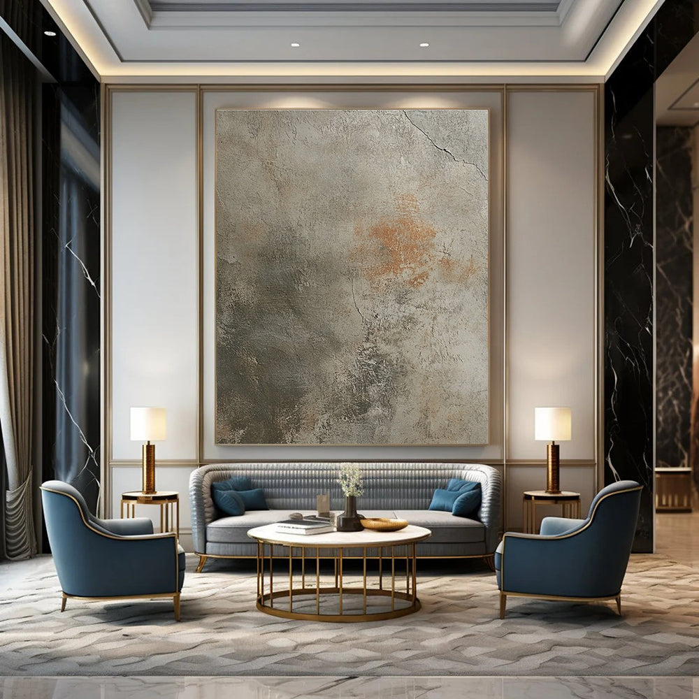 Textured Gray Wall Art for Industrial - Chic Gallery & Minimalist Home Study STSC1445
