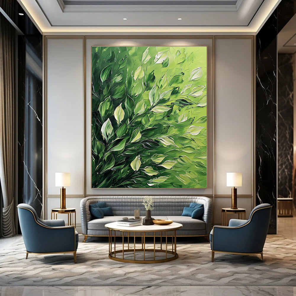 Green Leafy Texture Art for Botanical Café & Nature - Lover's Home Office STSC1310