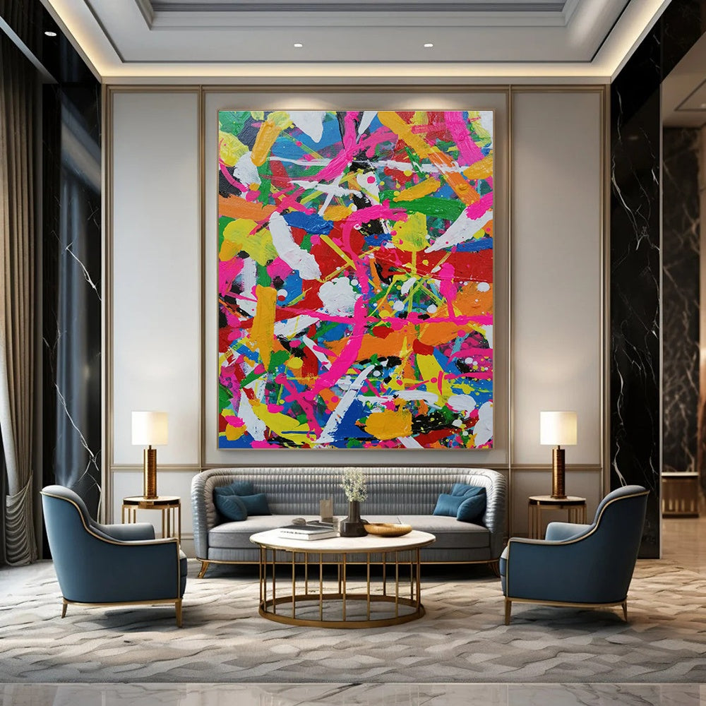 Colorful Splatter Painting for Kids’ Playroom & Trendy Bar DLZ1284