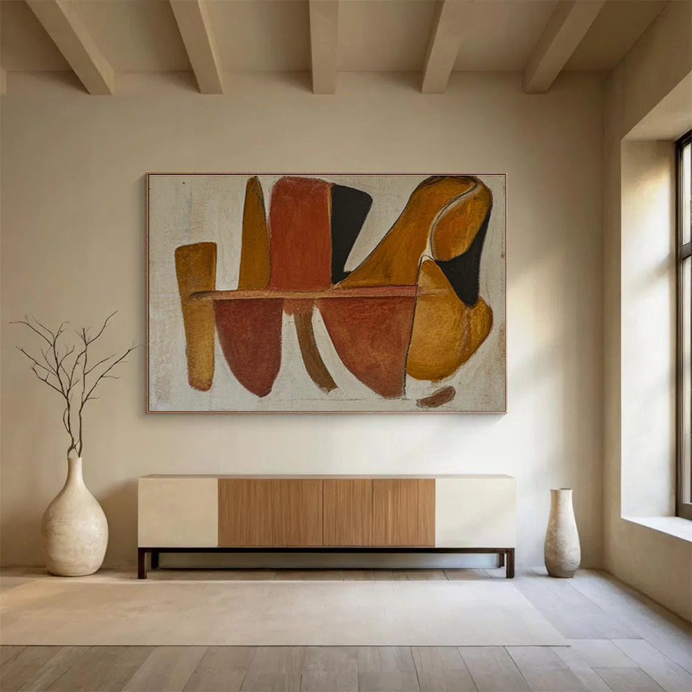 Brown - Black Geometric Abstract Art for Contemporary Art Galleries DLZ2478