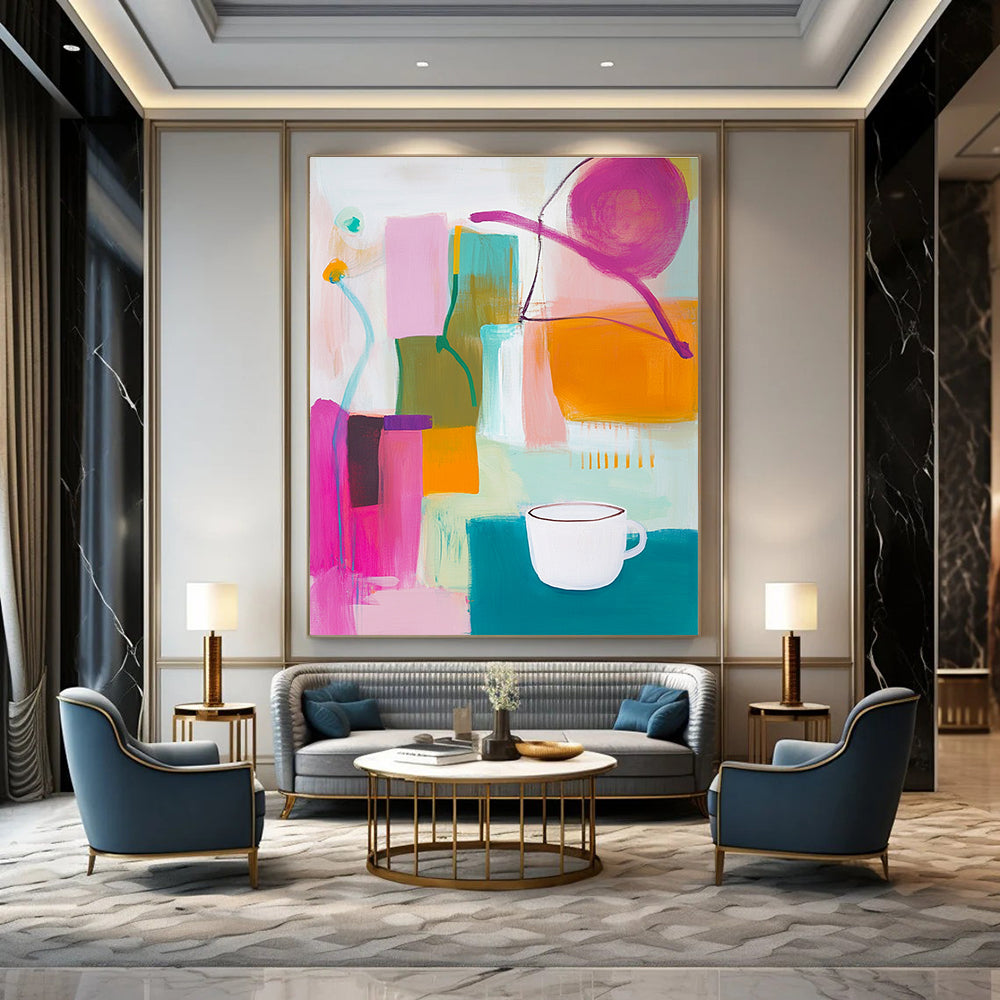 Abstract Still Life with Cup for Cozy Kitchen & Art - Filled Café STSC787