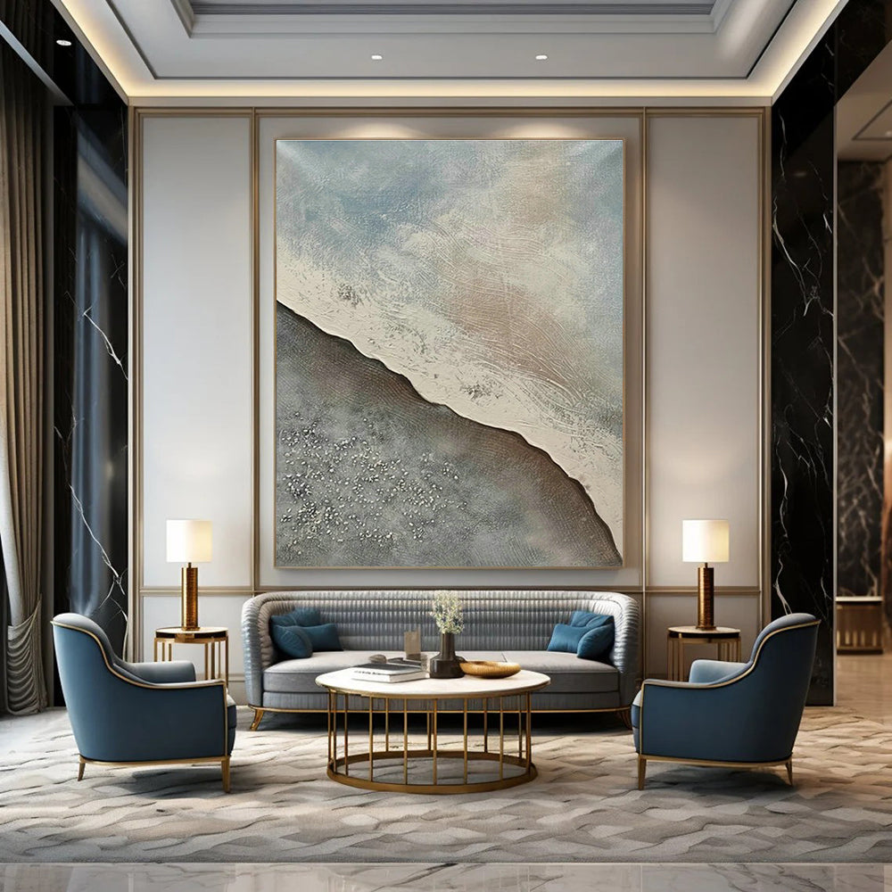 Beach - Textured Abstract Art for Living Room & Sunroom DLZ0502