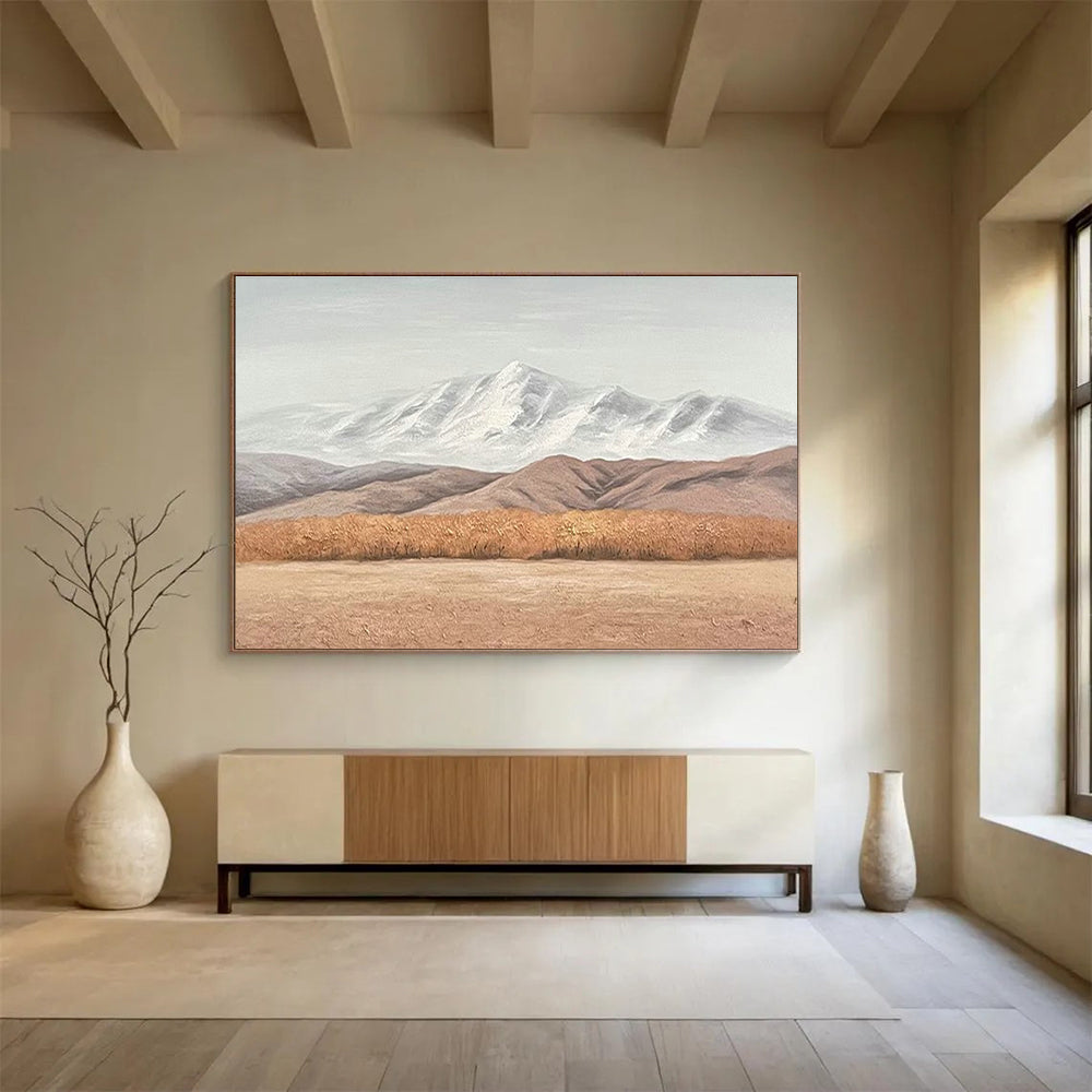 Snow Mountain Landscape Art for Adventure Lodge Common Area Walls DLZ3274