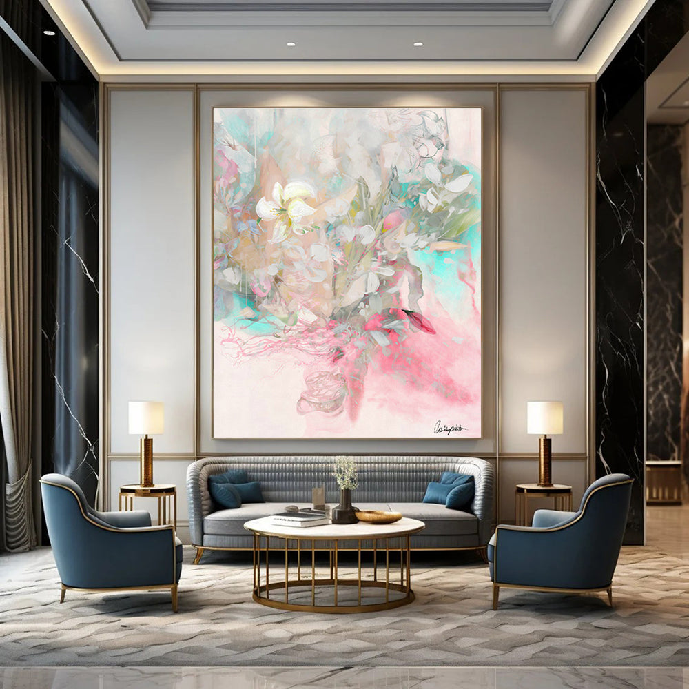 Dreamy Floral Watercolor Art for Wedding Venue & Home Bedroom DLZ1091
