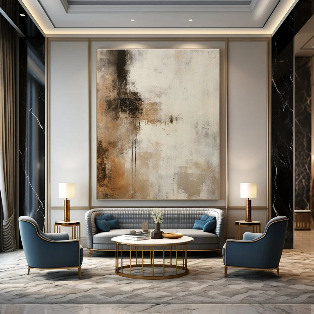 Neutral - Toned Abstract Art for Modern Office & Contemporary Living Room DLZ2118