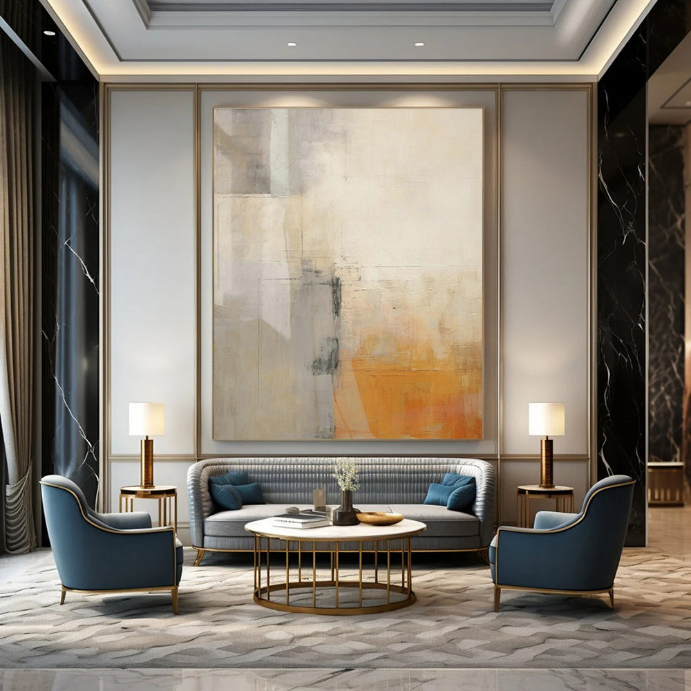 Yellow - Gray Geometric Abstract Art for Modern Art Gallery & Creative Hub DLZ1959