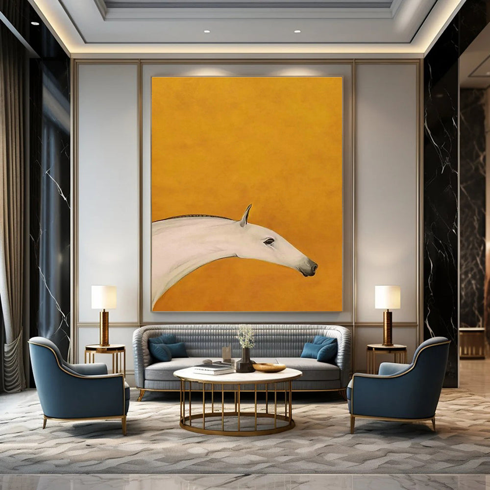 White Horse Head Art for Living Room & Study DLZ0431
