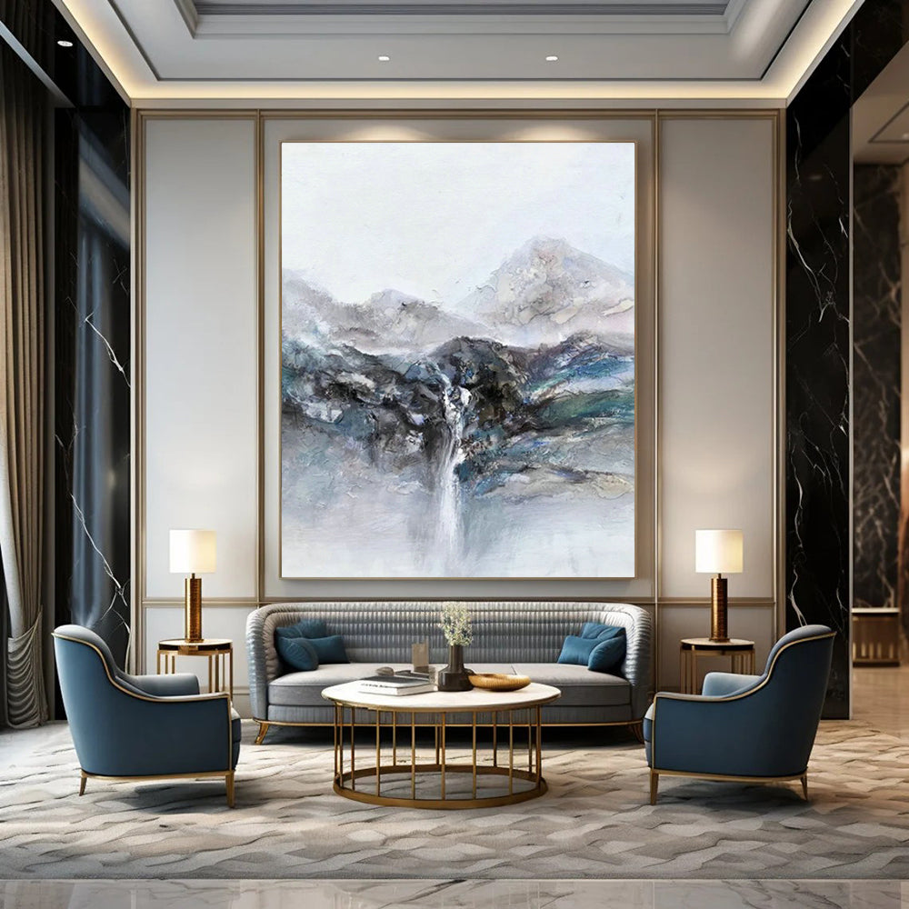 Landscape with Waterfall Abstract Art for Living Room & Study DLZ0506