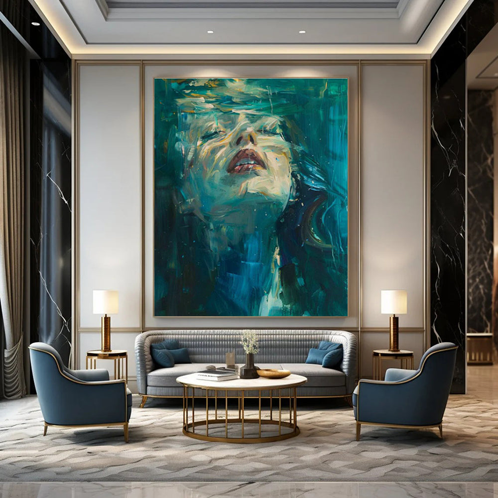 Underwater Portrait Abstract Art for Bedroom & Spa Retreat DLZ1190