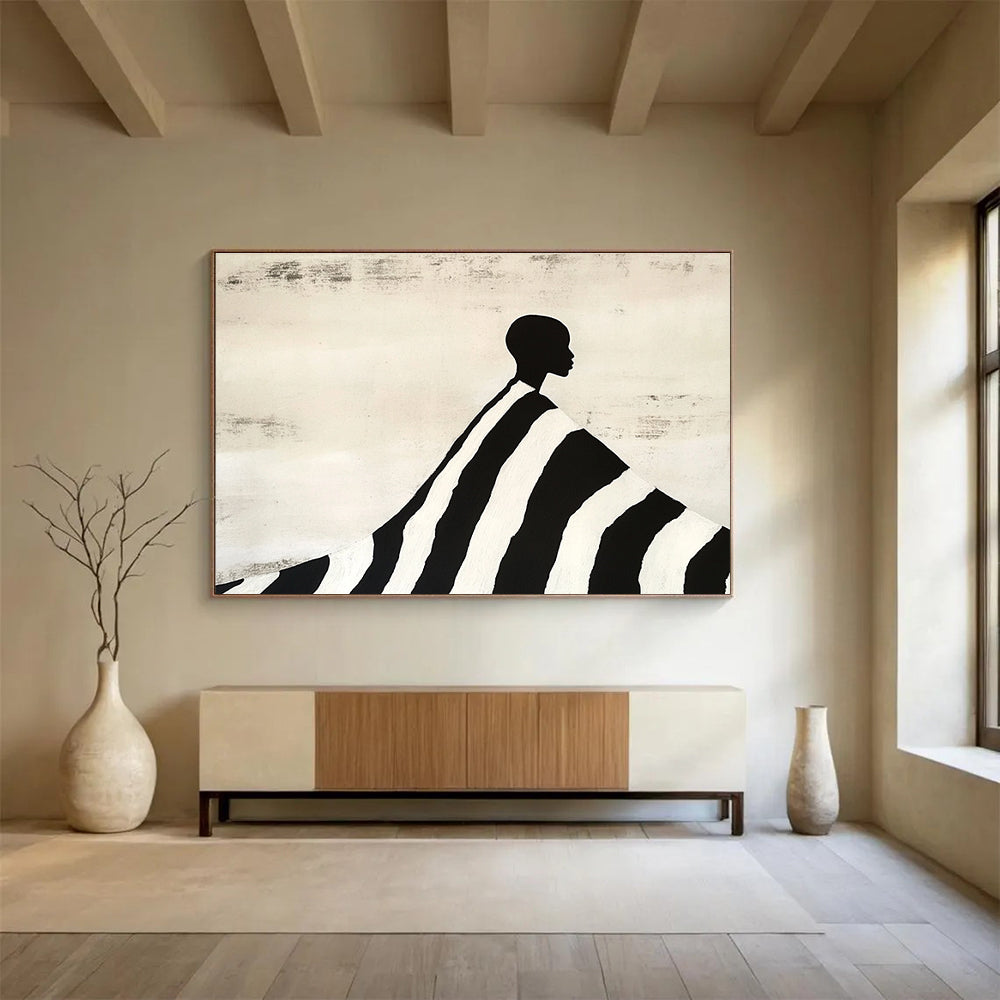 Silhouette in Striped Cloak Art for Fashion - Forward Home & Artistic Lounge SC428