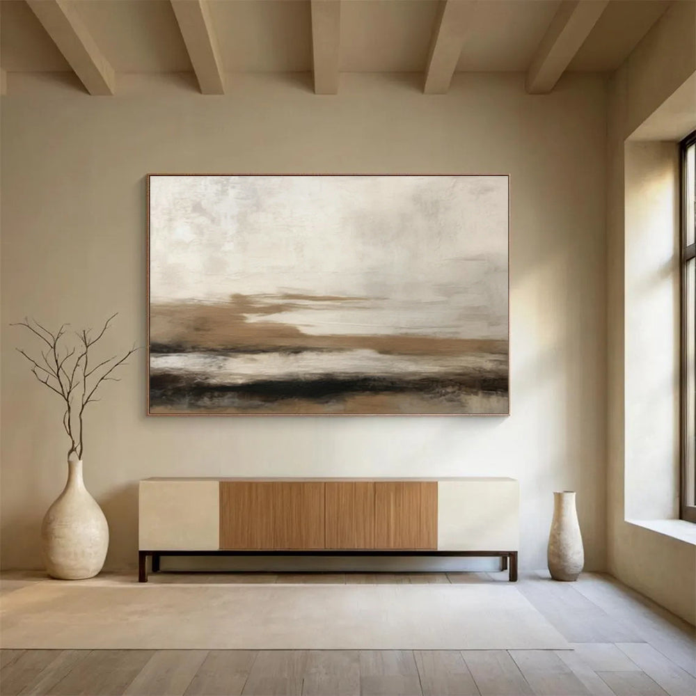 Layered Brown - Grey Abstract Art for Industrial - Style Loft Edge DLZ2716