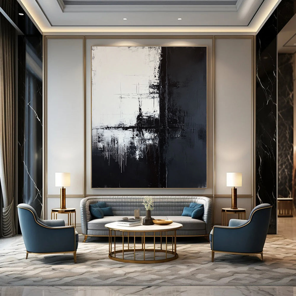 Black and White Abstract for Minimalist Gallery & Contemporary Studio Space STSC372