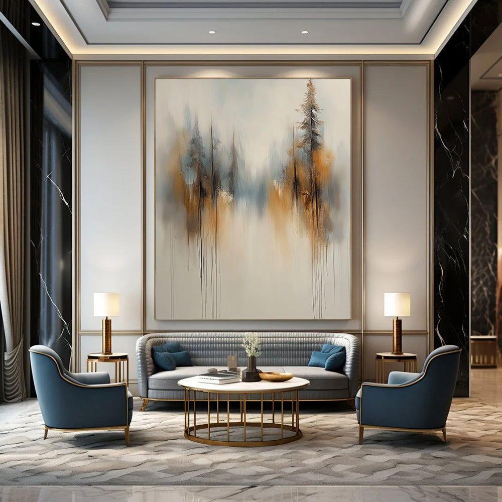 Misty Forest Trees Abstract Art for Bedroom & Meditation Room STSC710