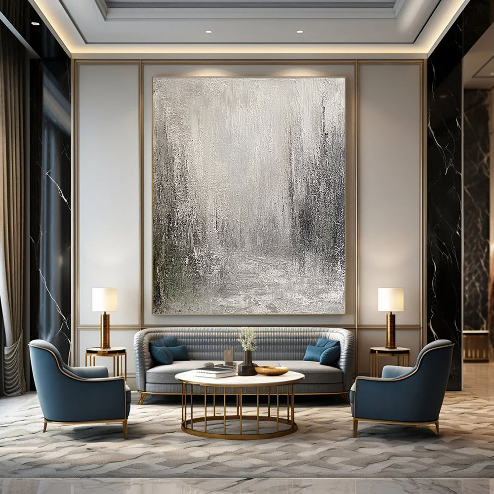 Gray Textured Abstract for Modern Minimalist Lounge & Art Gallery Installation STSC487