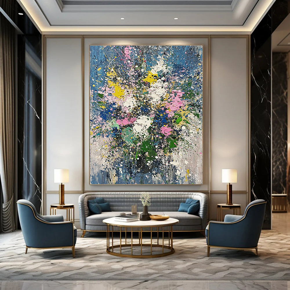 Splatter Flower Bouquet for Bohemian Café & Vibrant Home Dining Room STSC181