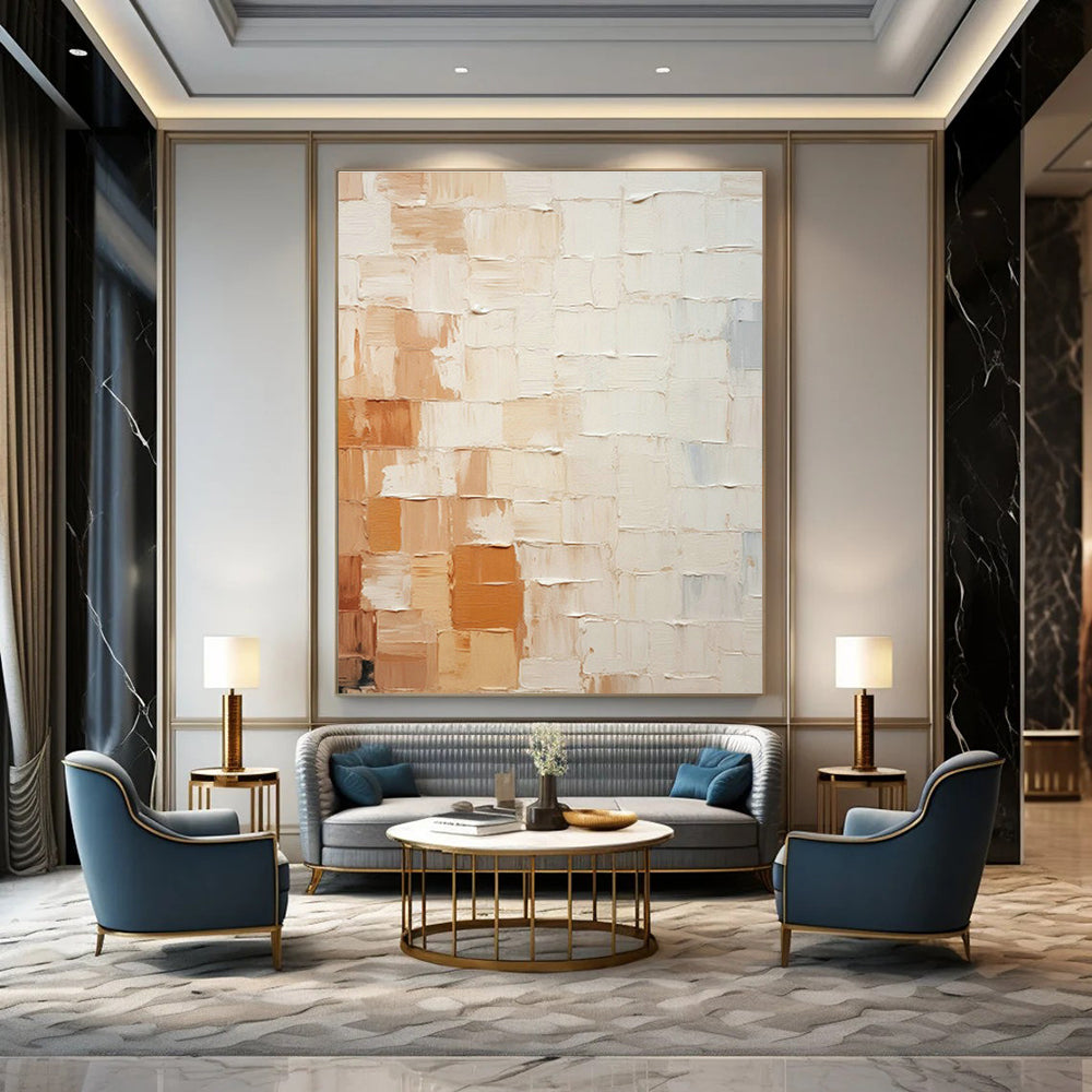 Warm - Brown Textured Abstract Art for Rustic Dining Room & Artisanal Bakery DLZ1338