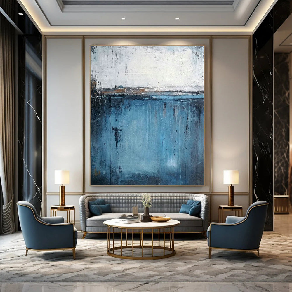 Coastal Abstract Art for Beach House Living Room & Nautical Art Studio DLZ2258