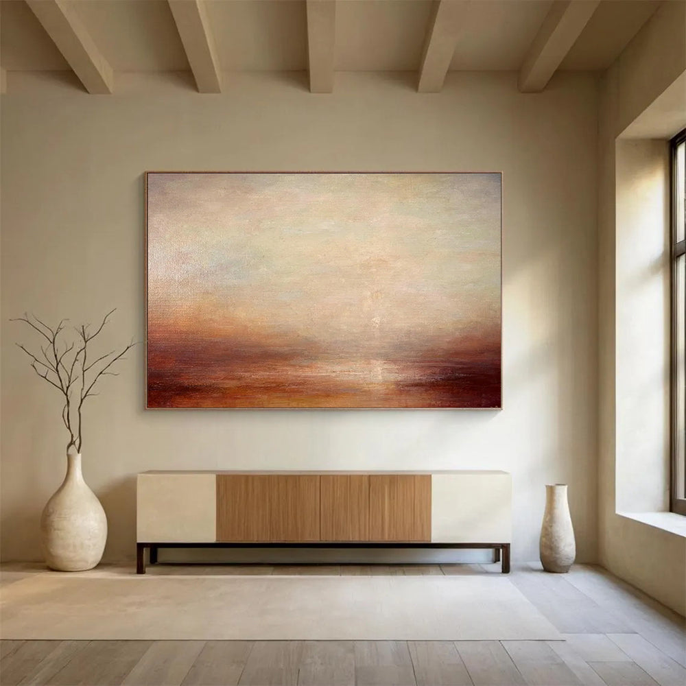 Warm Brown Sea View Art for Desert - Themed Restaurant Private Dining DLZ3159