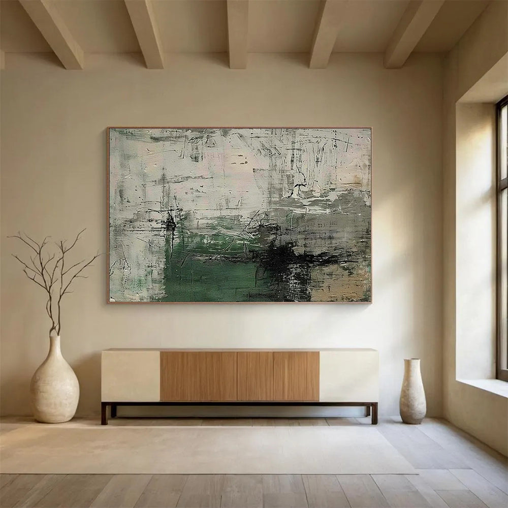 Gray - Green Abstract Art for Minimalist Office Waiting Rooms DLZ2535