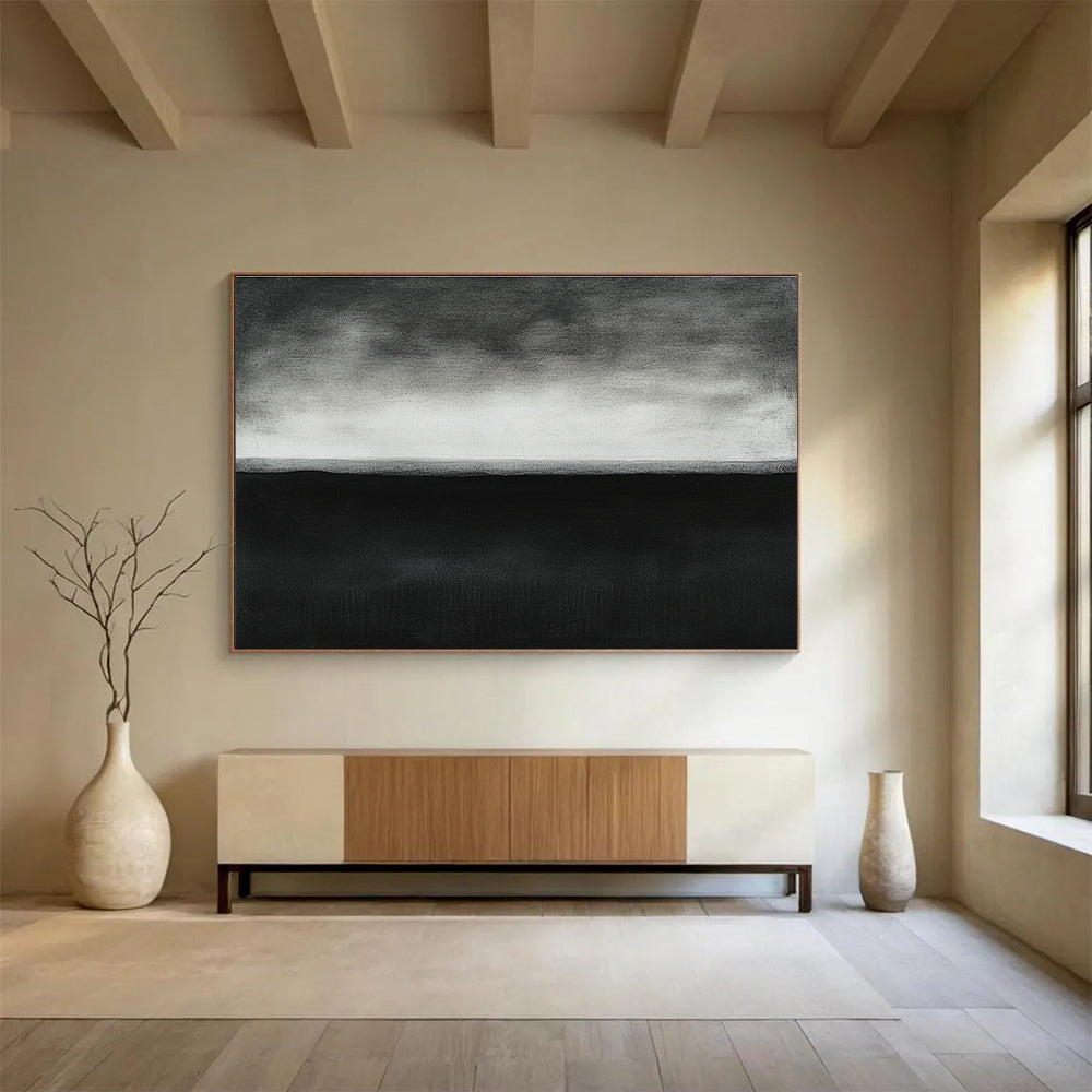 Monochrome Horizon Art for Minimalist Living Room & Art Gallery SC500