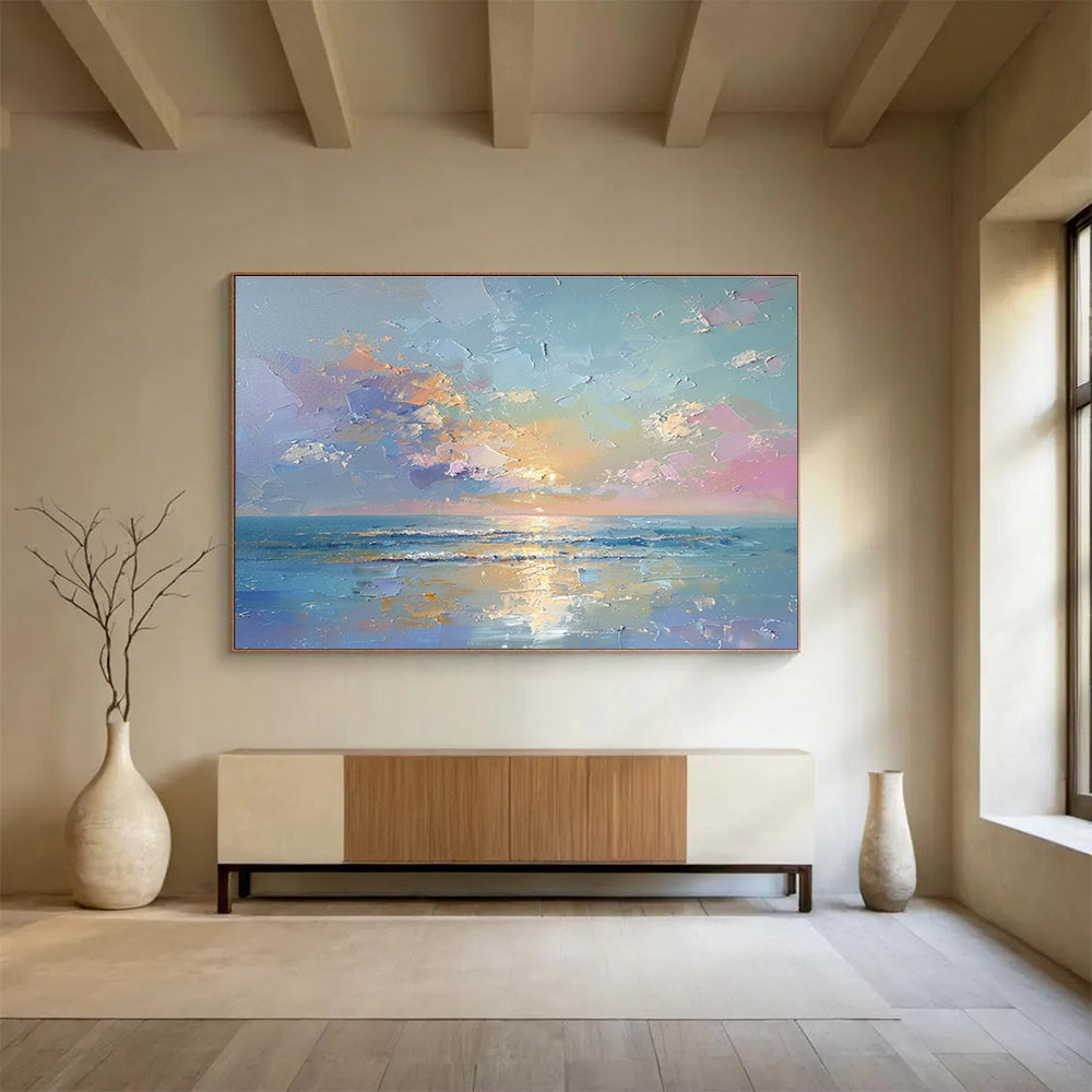Colorful Seaside Sunset Art for Lively Coastal Home DLZ2747
