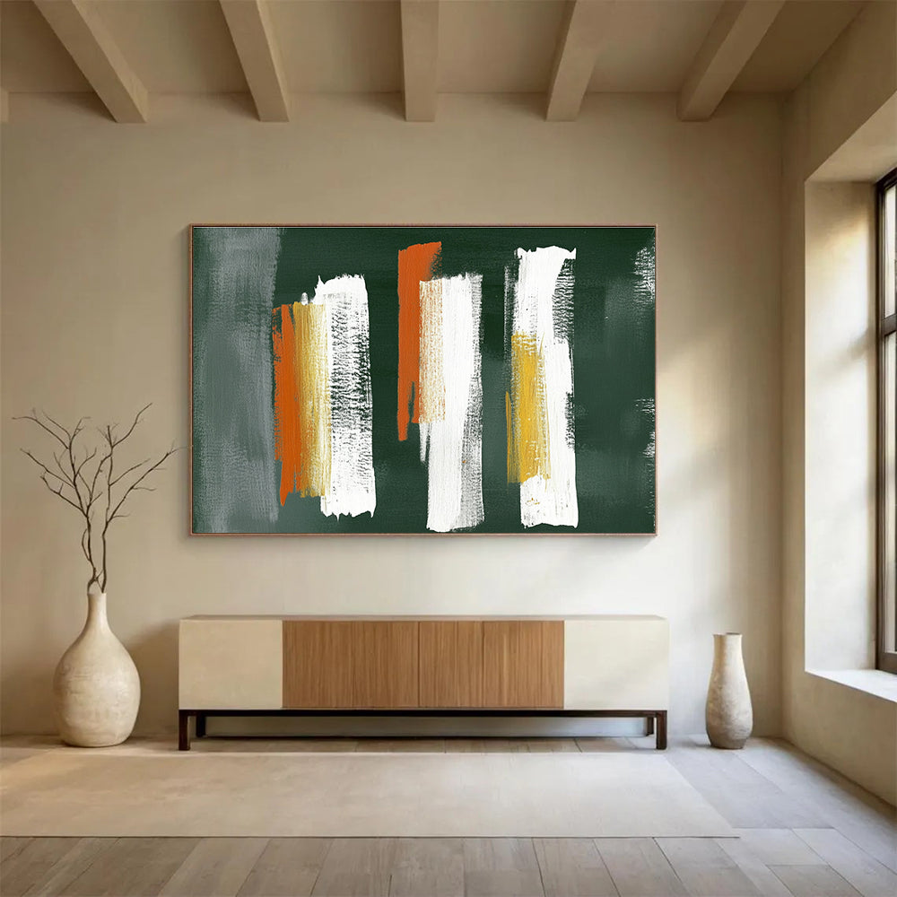Bold Brushstrokes on Dark Art for Industrial - Style Bar & Modern Art Studio SC494