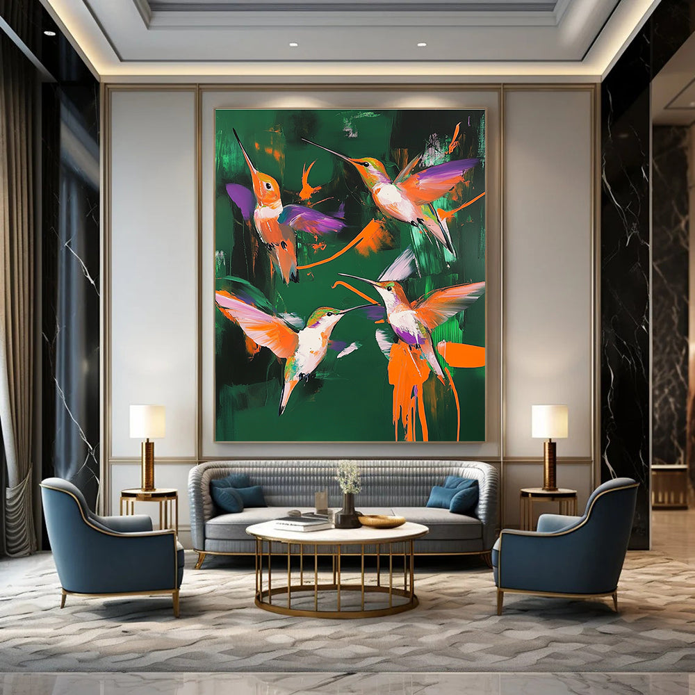 Colorful Hummingbirds for Tropical - Themed Café & Lively Home Sunroom STSC1014