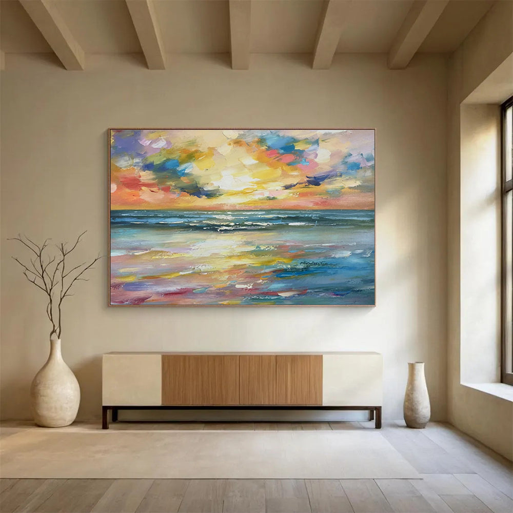 Gorgeous Sea View Oil Painting for Luxury Beach House Living Rooms DLZ2501
