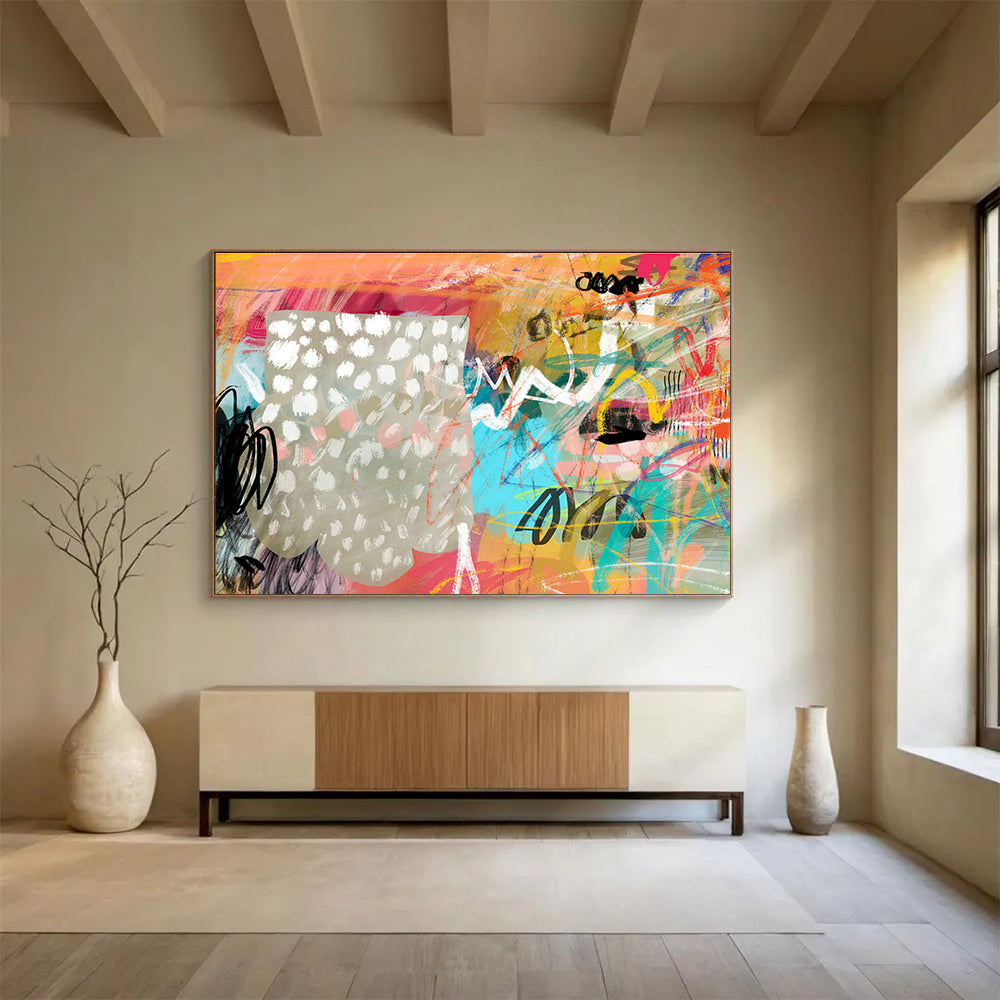 Colorful Graffiti - Style Abstract Art for Trendy Cafés DLZ2462