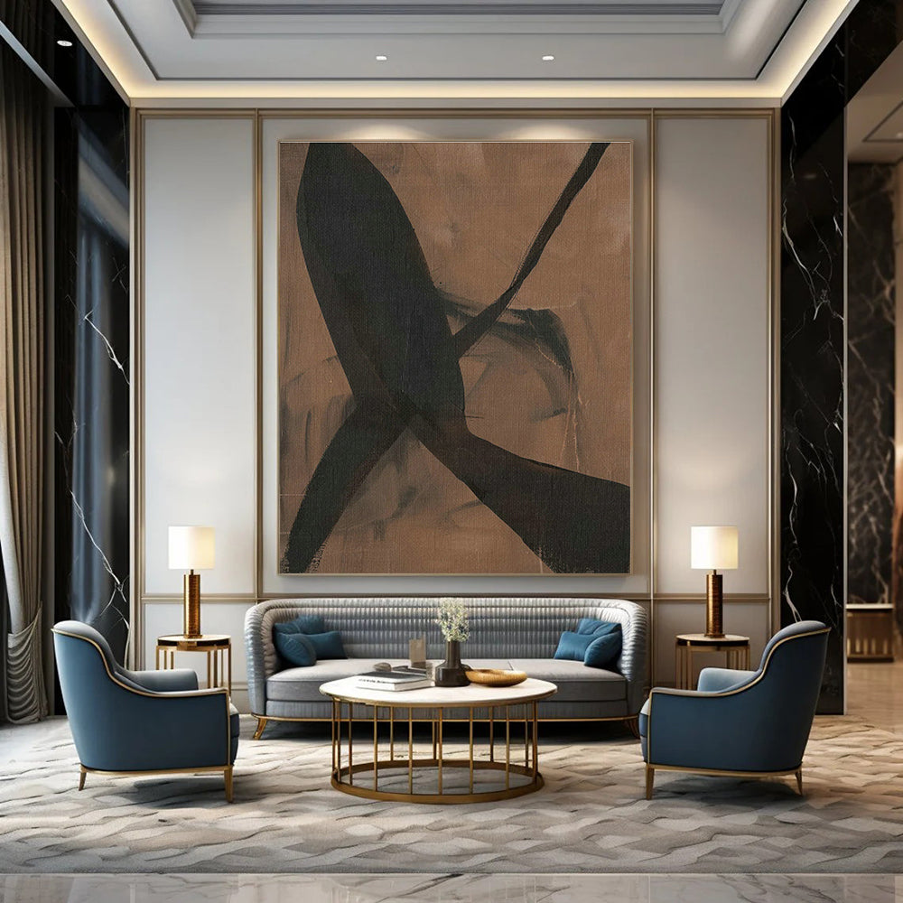 Cross - Line Abstract Art for Bohemian Living Room & Creative Studio DLZ1163